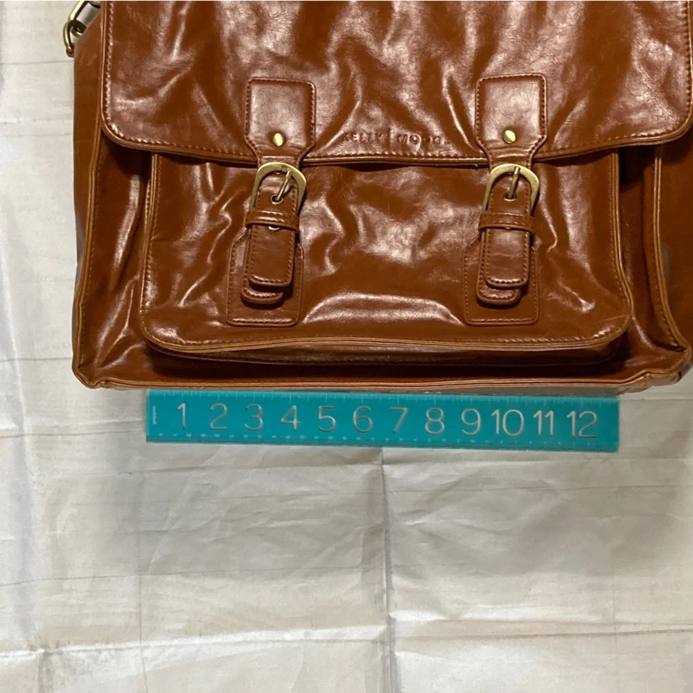 Kelly Moore + A Beautiful Mess Brown Camera Diaper Messenger Bag